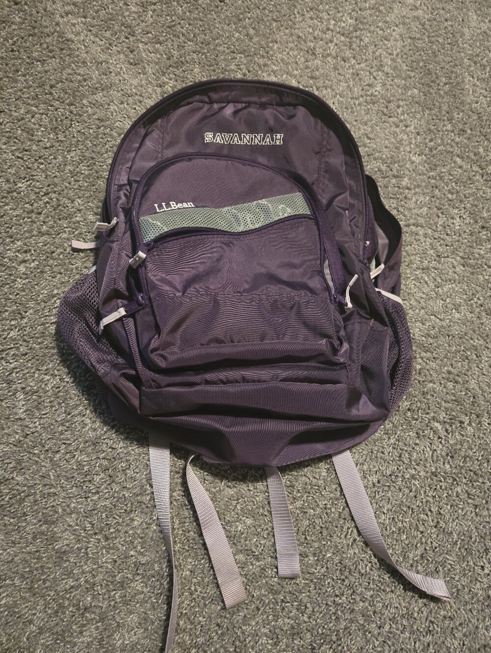 L.L. Bean Purple Backpack with Light Gray Accents